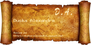 Duska Alexandra névjegykártya