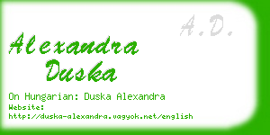 alexandra duska business card